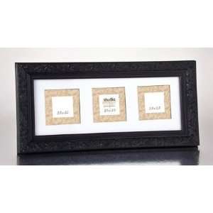   COLLAGE FRAME   3 OPENING 2.5X2.5 GLSY BLK COL   Picture Frame Home