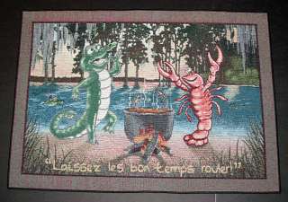 Cajun Throwdown Crawfish Alligator Tapestry Accent Rug 725734629555 