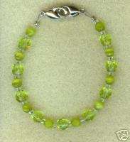 Green Medical ID Alert Bracelet Jewelry  