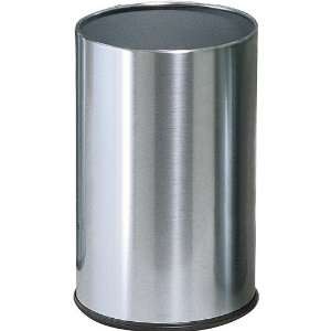   Executive Wastebasket, 5 gallon, Satin Stainless Steel