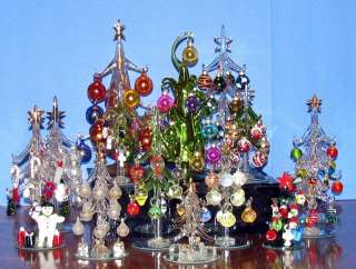 Mini Glass Christmas Palm Tree w/ Fish Ornaments 157  