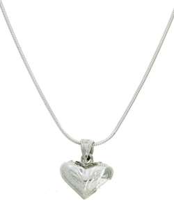 Sterling Silver Engraved Heart Necklace  