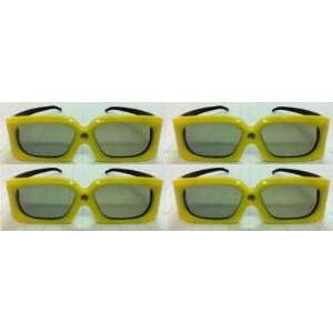   Yellow 3D DLP Link Active Shutter Glasses 120 Hz
