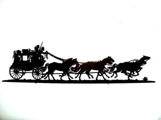 STAGE COACH METAL ART SILHOUETE INSIDE/OUTSIDE HOME  