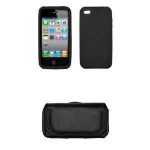  AT&T Apple Iphone 4 Case Cover Silicone Black Cell Phone 