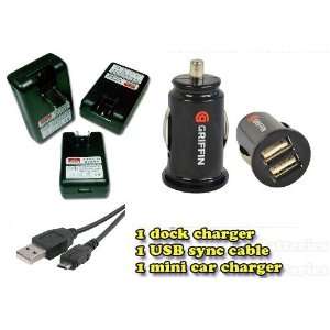 External Dock Battery Charger + Griffin Dual Universal Car Charger 