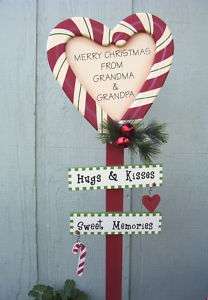 GRANDMA & GRANDPA Hugs & Kisses Christmas Yard Decor  