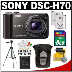  Sony Cyber Shot DSC H70 Digital Camera (Black) with 8GB 