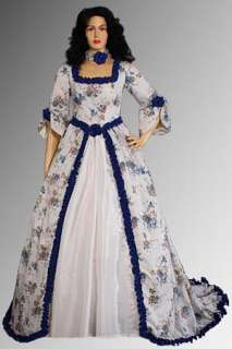 Renaissance or Medieval Summer Dress Floral Print in Antoinette Style 
