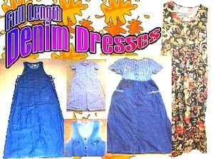 Full Length Denim Dresses ~Various Brands~ NWT/NWOT Sizes XS XL  