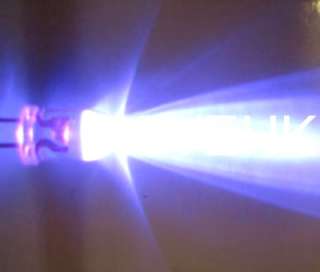 50p 5mm ULTRA VIOLET UV LED LAMP LIGHT BULB + RESISTOR  