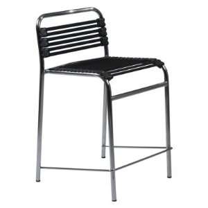  Euro Style Bungie Counter Stool Flat Cord   Black   Set of 