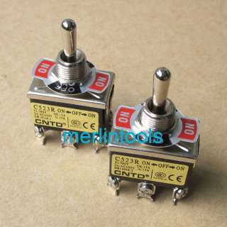 2Pcs Heavy Duty DPDT ON/OFF/ON Toggle Switch Automatic Reset  