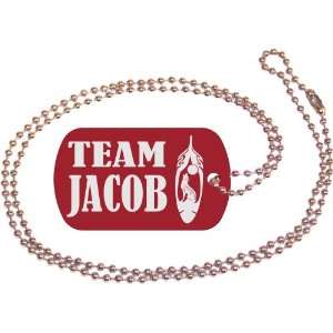 Team Jacob Red Dog Tag with Neck Chain