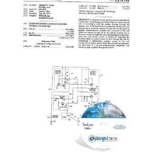    NEW Patent CD for CONSTANT ENERGY IGNITION SYSTEMS 