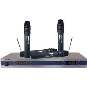  4 Channel VHF Wireless Microphone System   With Handheld 