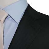 Solid Black   Herringbone fabric pattern   3 Button Suit