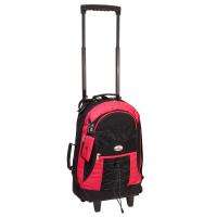 Everest Wheeled Backpack with Bungee Cord Bag Hot PINK  