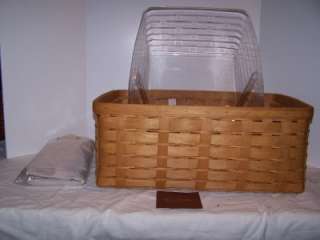   RETIRED Large Rectangle Storage Basket WB + Protector + FLAX Liner