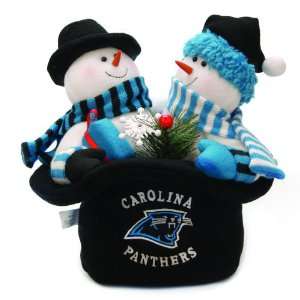   NFL Carolina Panthers Plush Snowmen Top Hat Christmas Table Decoration