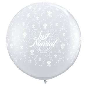    Wedding Balloons   3 Just Married Flowers Clear Toys & Games