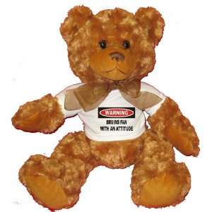  Warning Bruins Fan with an attitude Plush Teddy Bear with 