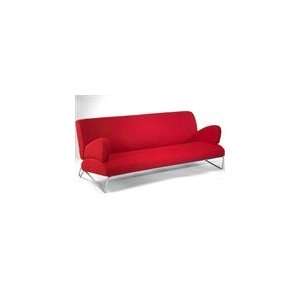  Curved Back Microfiber Couch in Red Microdenier   Easy 