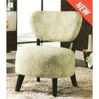   upholstered round seat accent chair with espresso finish wood legs