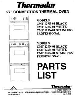 THERMADOR Electric wall oven Cmt 227n wiring diagram (  Parts 