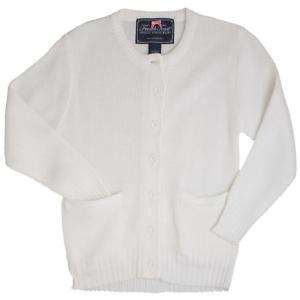 French Toast Crew Neck Cardigan Sweater White Size10  