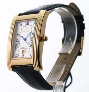   Black Leather Strap Rose Gold Tone or Yellow Gold Tone Dial Date Watch