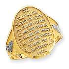 Jewelry Adviser 14K & Rhodium Serenity Prayer Ring