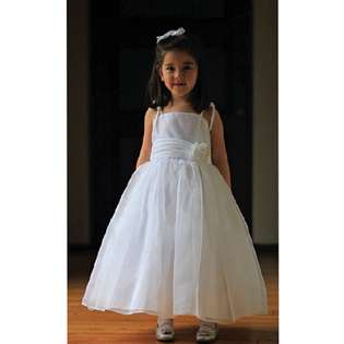 Angels Garment Little Girls White Organza Tie Easter Flower Girl Dress 