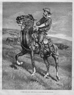 FREDERIC REMINGTON CAVALRY SOLDIER ON HORSEBACK, SADDLE  