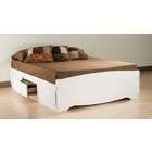 Prepac White Full/Double Size Platform Captain Storage Bed w/Drawers