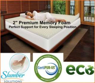   Highloft Eco 2 inch Memory Foam Mattress Topper Pad Bed Cover 3 Pound