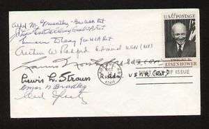 First Day Cover signed autographed by 8 WWII Generals  