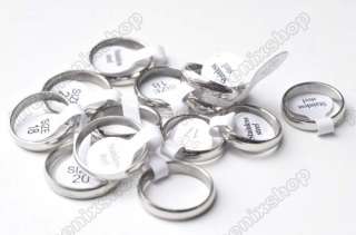   50X 4mm wide Silver tone Polish stainless steel Rings new Gift  