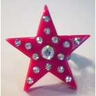 Cubozoa Hot pink and rhinestone star ring, adjustable