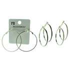 Palm Beach Jewelry Gold Plated Black and White Hoop Pierced Earrings