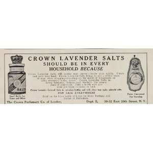  1911 Ad Crown Lavender Smelling Salts Perfumery London 