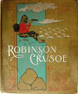 1882 ROBINSON CRUSOE   Rare Antique Childrens Book  