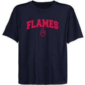  UIC Flames Youth Navy Blue Logo Arch T shirt Sports 