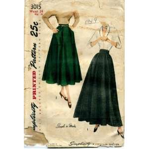   Pattern Misses Daytime & Evening Skirt Waist 24 Arts, Crafts & Sewing