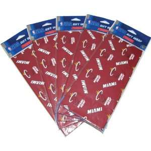  Pro Specialties Miami Heat Team Logo Gift Wrap   5 Pack 