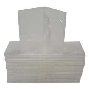 25 Standard Clear DOUBLE DVD Empty Replacement Boxes with Hinged Tray 