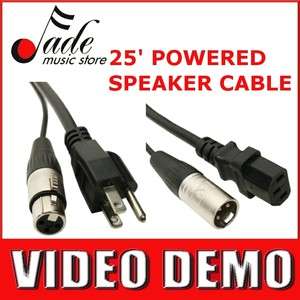 Elite Core 25 Powered Speaker Snake Cable   Neutrik XLR and 3 prong 
