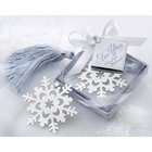 The Snowflake Bookmark with Silver Finish and Elegant Ice Blue Tassel 