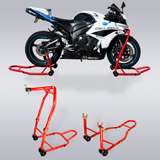 Motorcycle Stand Rear Swing Arm Bike Spool Red Kit Honda Suzuki Yamaha 