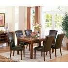 Acme Dining Table with Faux Marble Top Dark Brown Finish
